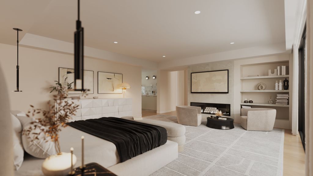 Luxury bedroom render