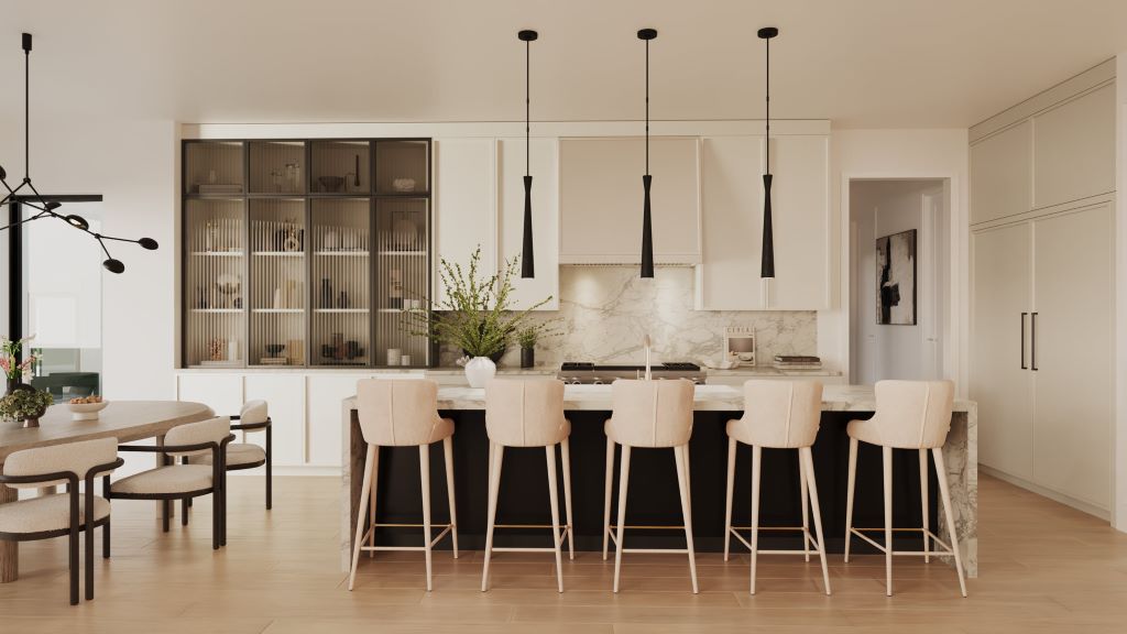 Marble kitchen island